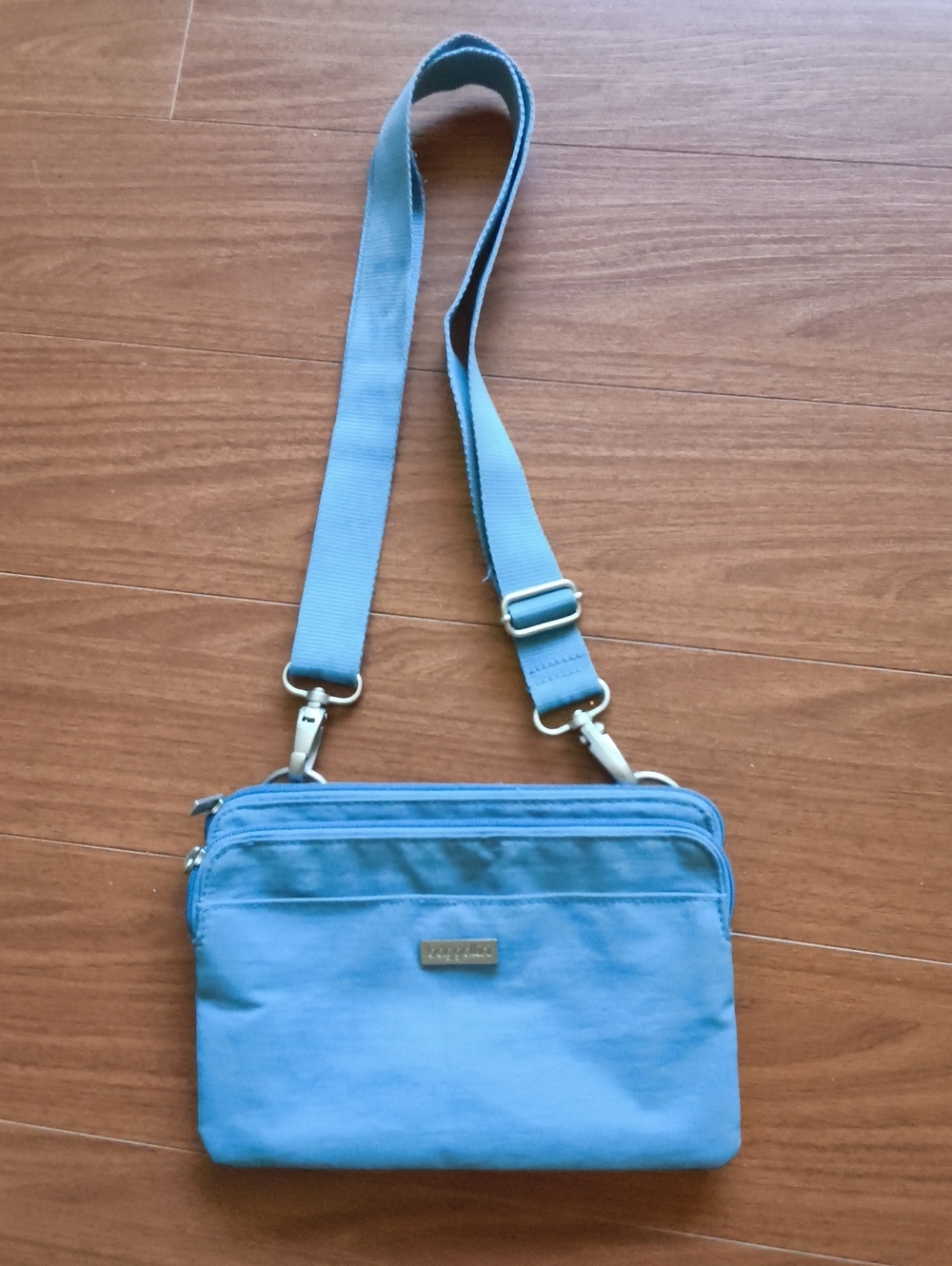 Light Blue Baggallini Crossbody Bag with Adjustable Strap